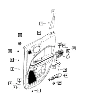 Mopar 6wc222x9ag Genuine Rear Door Trim Panel Right