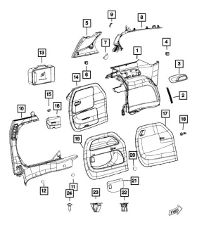 Mopar 6yb54pd2ab Genuine Cargo Door Latch Mopar 6yb54pd2ab Genuine Cargo Door Latch