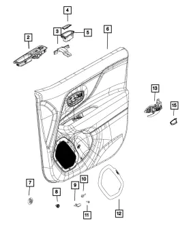 Mopar 6zy36u02aa Genuine Front Door Trim Panel Left