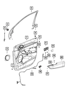 Mopar 7gy901saaa Genuine Front Door Trim Panel Right