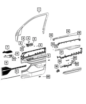 Mopar 7hm90wt5aa Genuine Front Door Trim Panel Right