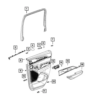 Mopar 7qa381x7aa Genuine Rear Door Trim Panel Right