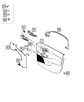 Mopar 7qp62u8taa Genuine Front Door Trim Panel Left