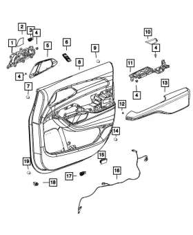 Mopar 7tf861a3aa Genuine Front Door Trim Panel Right Mopar 7tf861a3aa Genuine Front Door Trim Panel Right