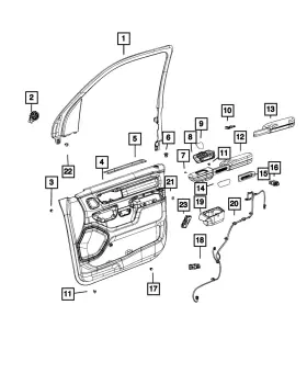 Mopar 7zc23tx3aa Genuine Front Door Trim Panel Left Mopar 7zc23tx3aa Genuine Front Door Trim Panel Left