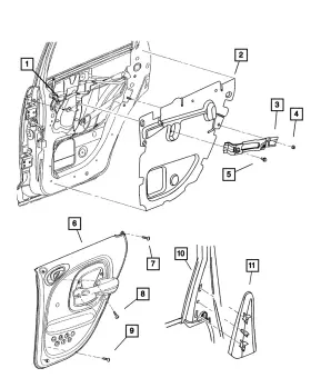 Mopar Rj911flah Genuine Door Trim Rear Panel Left