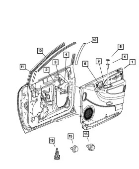 Mopar Tm811qlag Genuine Front Door Trim Panel Left Power Window And Locks