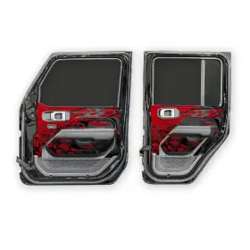 Motobilt Mtb-mb0089-04 Motoskinz Interior Door Graphics For Jeep Jlu/jt - Red Shatter