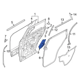 Nissan Oe 828586ta0a Rear Right Door Shell Insulator