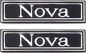 Oer 7790751 Zinc Diecast Door Panel Emblem Set For 1969-1972 Chevy Nova Models Oer 7790751 Zinc Diecast Door Panel Emblem Set For 1969-1972 Chevy Nova Models