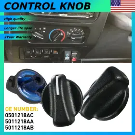 Oxilam-advanced Bcq-hfq-25552 For 1999-2006 Jeep Wrangler 3pc Control Knobs Of Heater A/c Temperature Hvac Fan