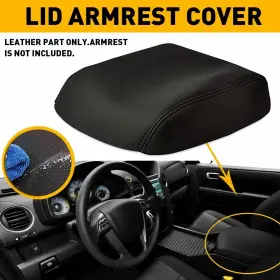 Oxilam Wwd-fsp-19314 1x For 2009-2015 Honda Pilot Black Center Console Armrest Lid Cover Leather Skin