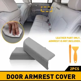 Oxilam Wwd-fsp-19315 For 2009-2015 Honda Pilot Car Rear Door Armrest Leather Upholstery Cover Gray 2x