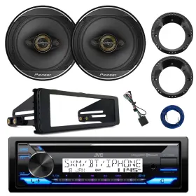 Pioneer-jvc Kdt92mbs-1688s-dsa98-drab98 Marine Bt Cd Receiver 2x 6.5 Inch 350w Speakers With Adapters Harley Install Kit Pioneer-jvc Kdt92mbs-1688s-dsa98-drab98 Marine Bt Cd Receiver 2x 6.5 Inch 350w Speakers With Adapters Harley Install Kit