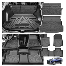 Powerty Pow000151 All Weather Cargo Mat Trunk Liner Backrest For 2019-2025 Toyota Rav4 Powerty Pow000151 All Weather Cargo Mat Trunk Liner Backrest For 2019-2025 Toyota Rav4