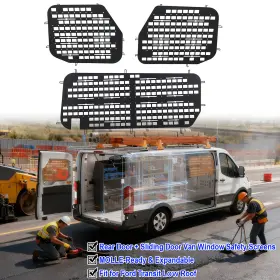 Suvauto Soc1773 C1774 Rear Door Sliding Van Window Safety Screens Fit For Ford Transit Low Roof