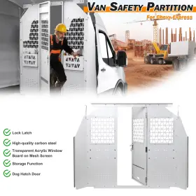 Suvwinner C1544 Lockable Cargo Van Partition Safety Bulkhead For Chevy Express/ Gmc Savan Suvwinner C1544 Lockable Cargo Van Partition Safety Bulkhead For Chevy Express/ Gmc Savan