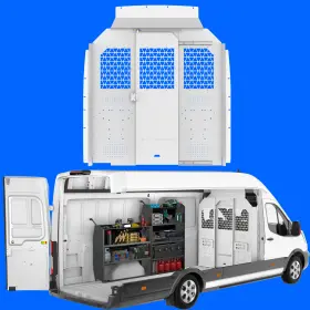 Tiewards Tic1898 White Cargo Bulkhead Safety Partition Perfect Fit For Ford Transit High Roof