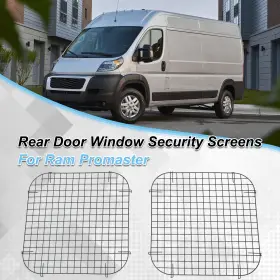 Tixo C1775v01 Van Window Safety Screens Set For Ram Promaster Rear Door 2pcs Carbon Steel New