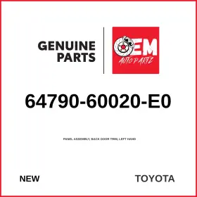 Toyota 64790-60020-e0 Genuine 1992-2001 Back Door Trim Panel Assy Lh