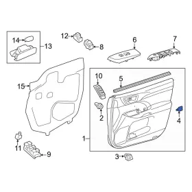 Toyota Oe 742420e010a0 For Highlander 14-19 Front Left Inner Door Interior Trim Panel Cap