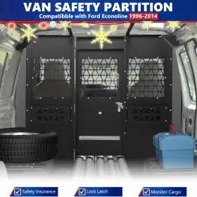 Tralieve Trac2006 Van Safety Partition Bulkhead Divider With Window Fit Ford Econoline 1996-2014