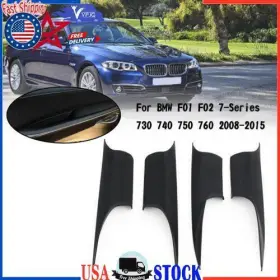 Vipjq 51419115501 4pcs Front Door Inner Handle Pull Carrier Cover For Bmw 7 F01 F02 2008-2015 Blk