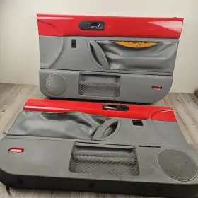 Volkswagen 13096 98-10 Vw Beetle Left Right Red Interior Door Panel Hard Top Set Oem