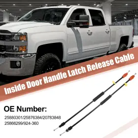 X Autohaux 25880301 2pcs Lh Rh Front Door Handle Latch Release Cable For Chevrolet Gmc 15940887