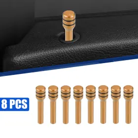 X Autohaux 718844021395 8 Pcs Universal Door Lock Pin Stick Cap Cover Knob Aluminum Alloy Gold Tone
