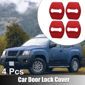 X Autohaux 746453490462 4pcs Car Door Lock Latches Cover Stainless Steel For Nissan Infiniti Red X Autohaux 746453490462 4pcs Car Door Lock Latches Cover Stainless Steel For Nissan Infiniti Red