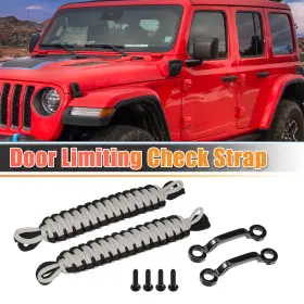 X Autohaux 766549139174 1 Set Door Limiting Straps For Jeep Wrangler Jk With Brackets Black Silver Tone X Autohaux 766549139174 1 Set Door Limiting Straps For Jeep Wrangler Jk With Brackets Black Silver Tone