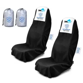 Zimablue Qczd-b-2pc-101-zm Car Seat Covers 2 Pack Waterproof Heavy Duty Microfiber Black 1kg Towel