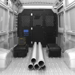 Black Locked Heavy-duty Safety Partition Bulkhead Fit Ram Promaster Cargo Van. Fixed Price $569.00.