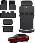 Floor Mats For 2025 2026 Tesla Model Y Juniper, 8pcs All Weather Full Black. Fixed Price $212.04.