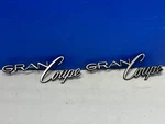 Vintage A Pair 70 Plymouth Barracuda Gran Coupe 3415646 Ornament Emblem Badge A5. Fixed Price $104.99.
