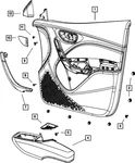 Genuine Mopar Front Door Trim Panel Left 5uq57dx9ac. Fixed Price $21.42.